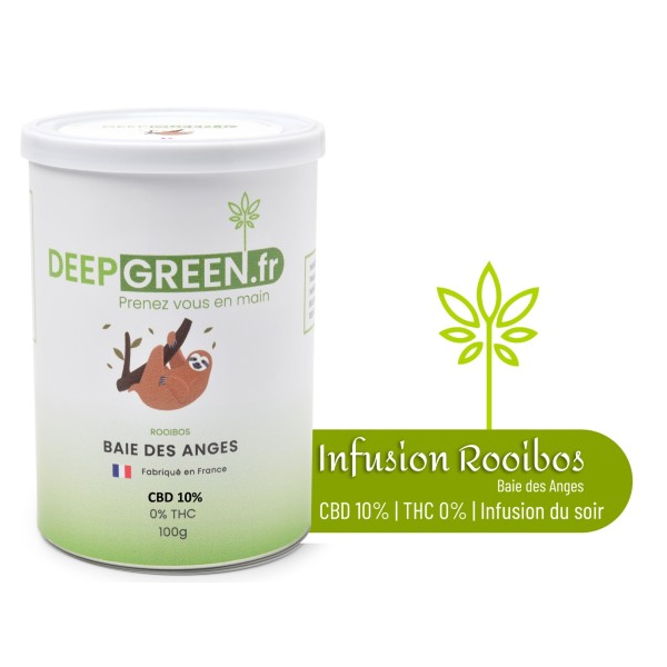 Infusion CBD Rooibos Baie des Anges
DeepGreen 100g CBD 10%