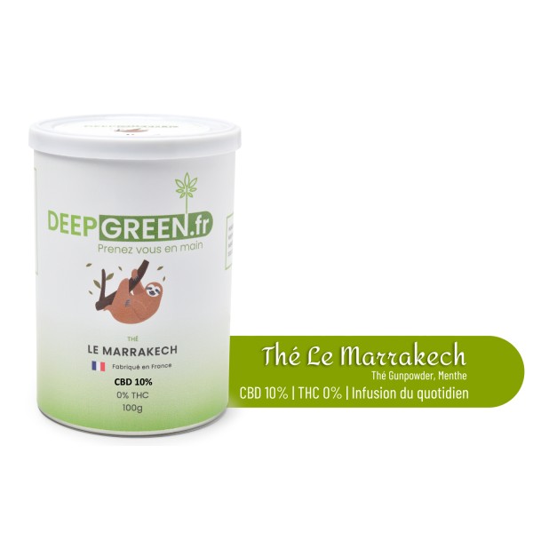 Thé vert Gunpowder, Menthe Le Marrakech. 100g CBD 10%
DeepGreen